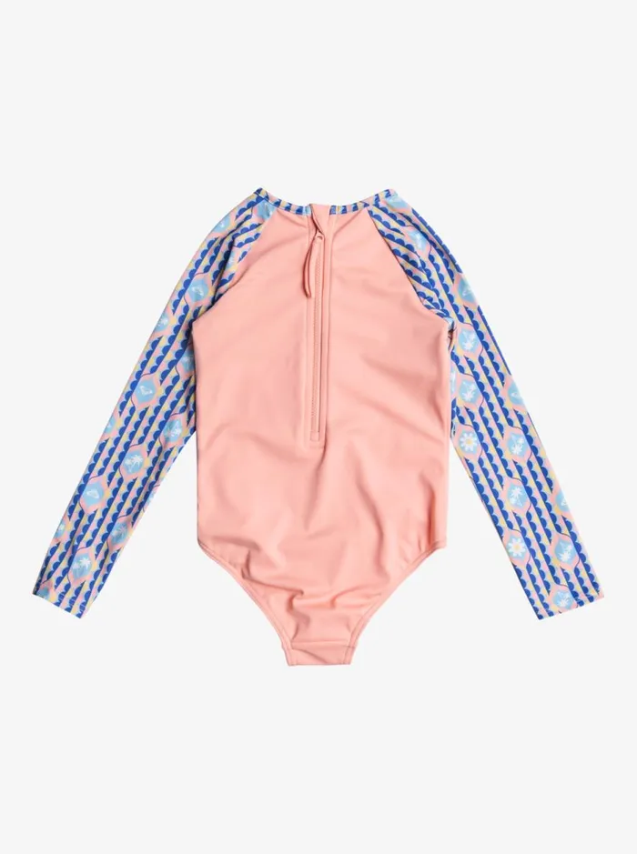 Tiles 8211 Long Sleeves OnePiece Rashguard For Girls 2 8211 7 Amparo Blue Tw Tiles Kids Roxy Swimsuits