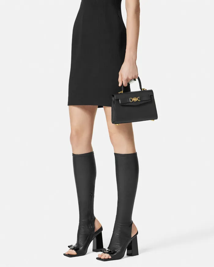 Top Handle Women Versace Medusa 03995 Small Handbag Blackgold