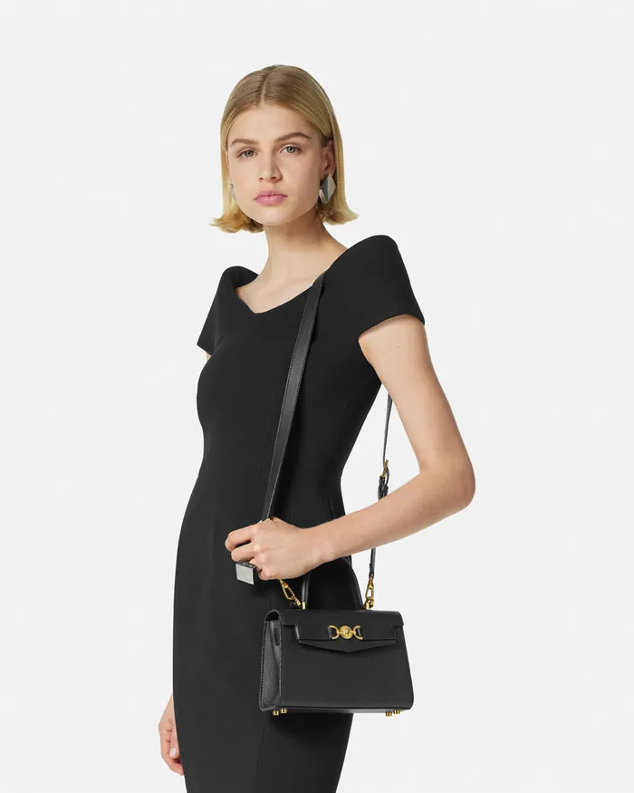 Top Handle Women Versace Medusa 03995 Small Handbag Blackgold