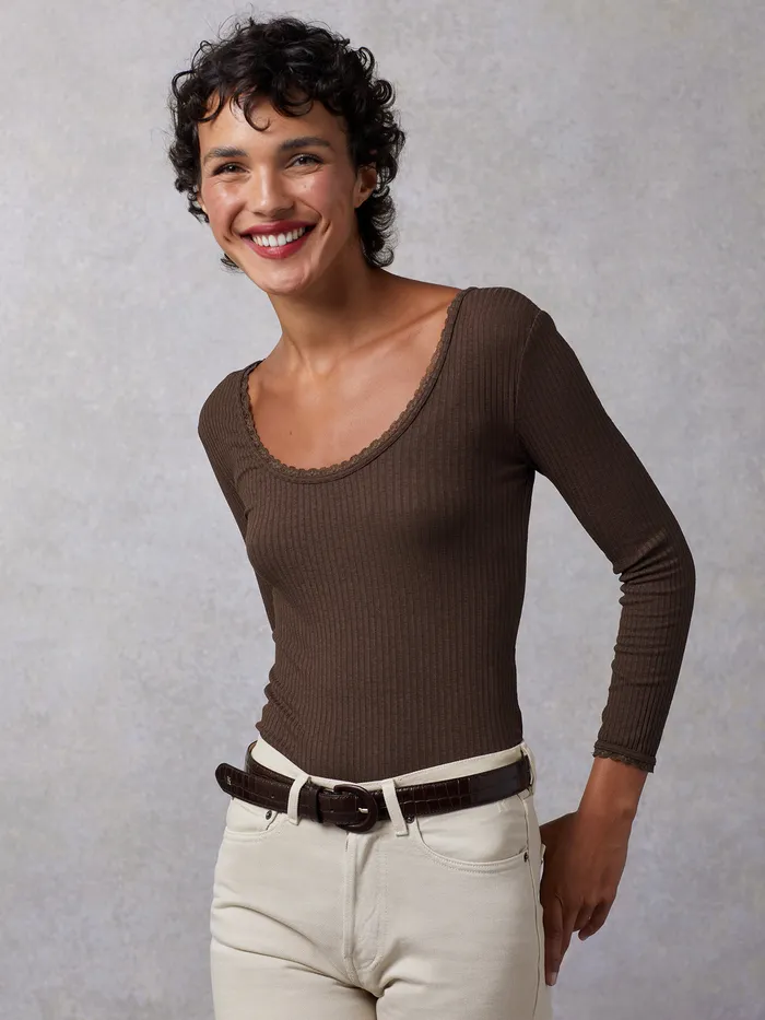 Tops Gio Top Uni Marron Glac 8211 Rouje Women