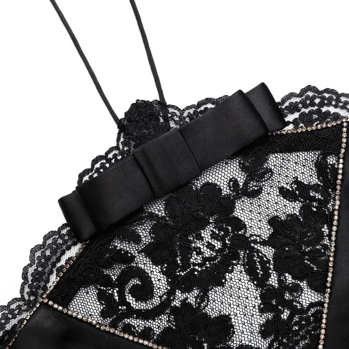 Tops Women Self Portrait Black Lace Halterneck Top