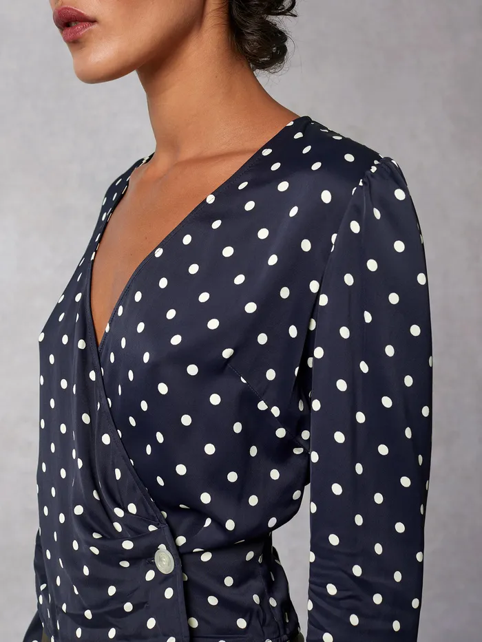Tops Women Tressie Top Pois Marine Rouje