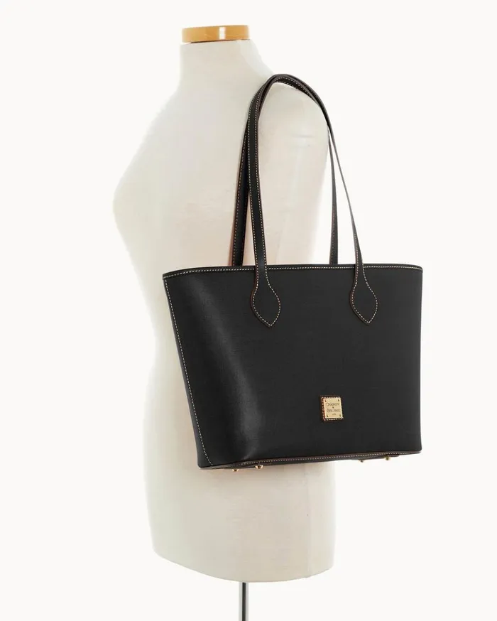 Totes Women Dooney and Bourke Saffiano Tote Black Totes Women Dooney and Bourke Saffiano Tote Black