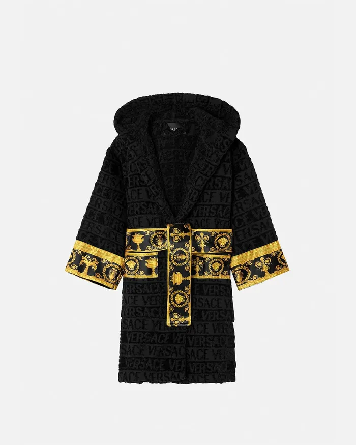 Underwear and Beachwear Kids Versace I Baroque Bathrobe Black