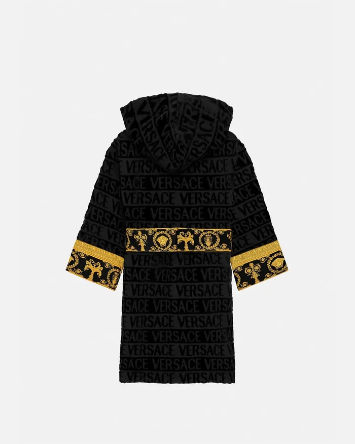 Underwear and Beachwear Kids Versace I Baroque Bathrobe Black