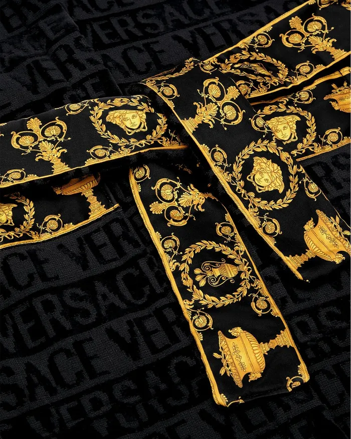 Underwear and Beachwear Kids Versace I Baroque Bathrobe Black