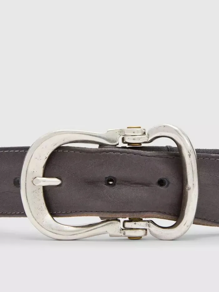 Unisex FIBEL ANTIQUE NICKLE FINISH BELT Lead John Varvatos Leather Belts