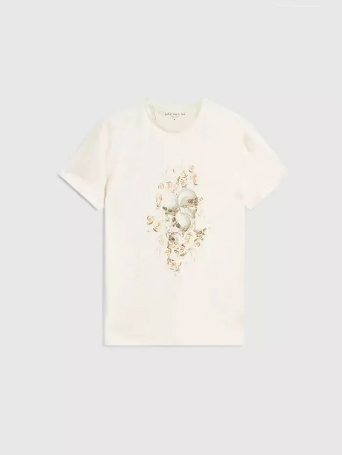 Unisex FLORAL SKULL TEE Salt John Varvatos Graphic Tees