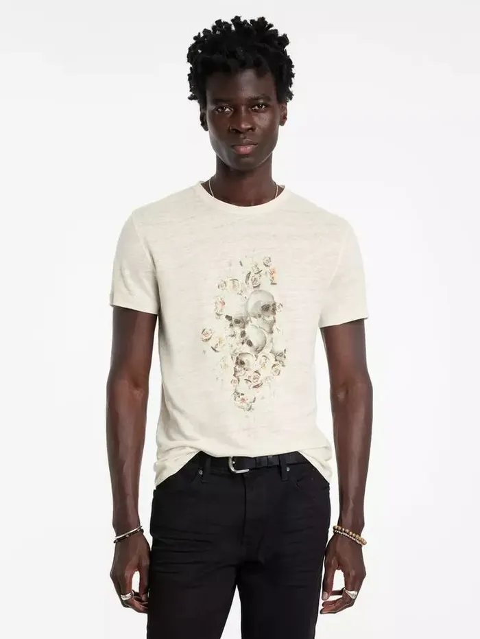 Unisex FLORAL SKULL TEE Salt John Varvatos Graphic Tees