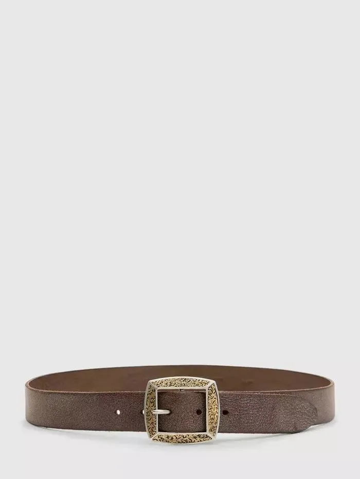 Unisex MERCER FILIGREE BELT Brownstone John Varvatos Leather Belts