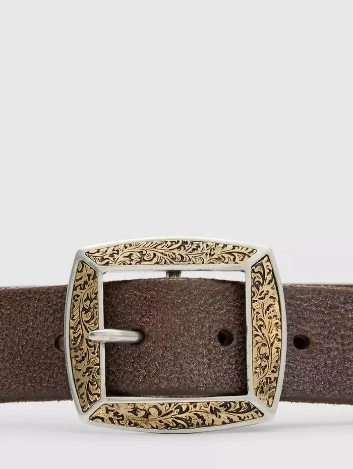 Unisex MERCER FILIGREE BELT Brownstone John Varvatos Leather Belts
