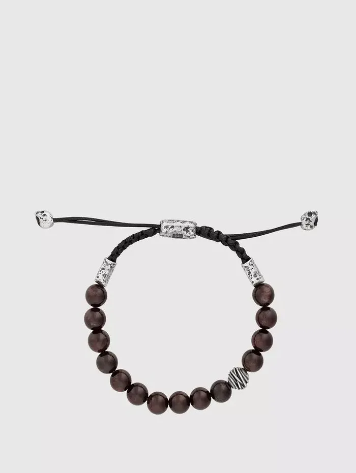 Unisex SINGLESTRAND BEADED BRACELET Silver John Varvatos Jewelry