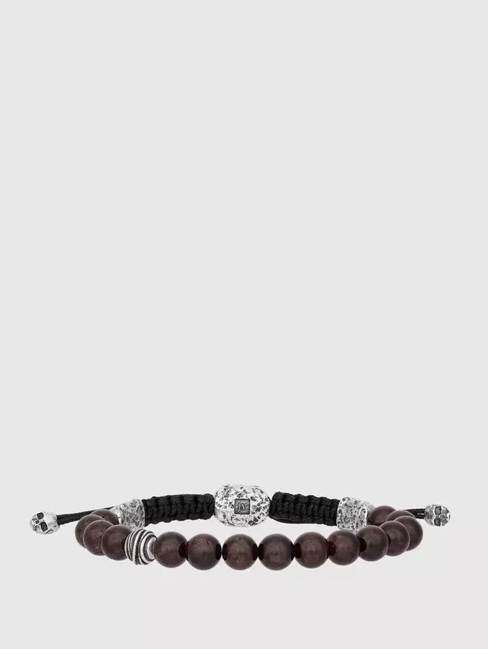 Unisex SINGLESTRAND BEADED BRACELET Silver John Varvatos Jewelry
