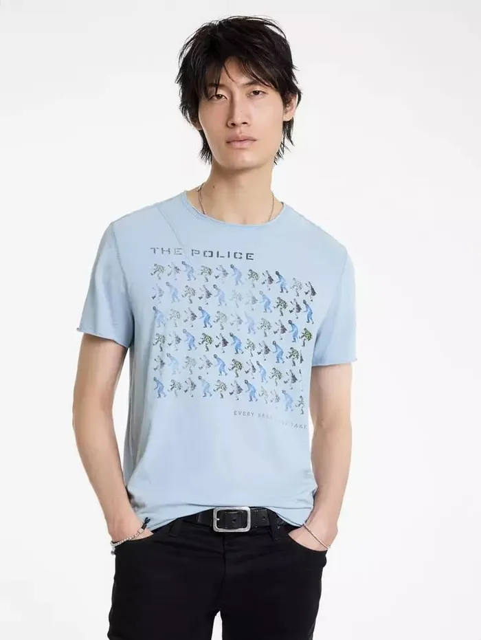 Unisex THE POLICE BAND TEE Cement Wht John Varvatos Graphic Tees