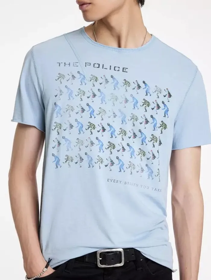 Unisex THE POLICE BAND TEE Cement Wht John Varvatos Graphic Tees