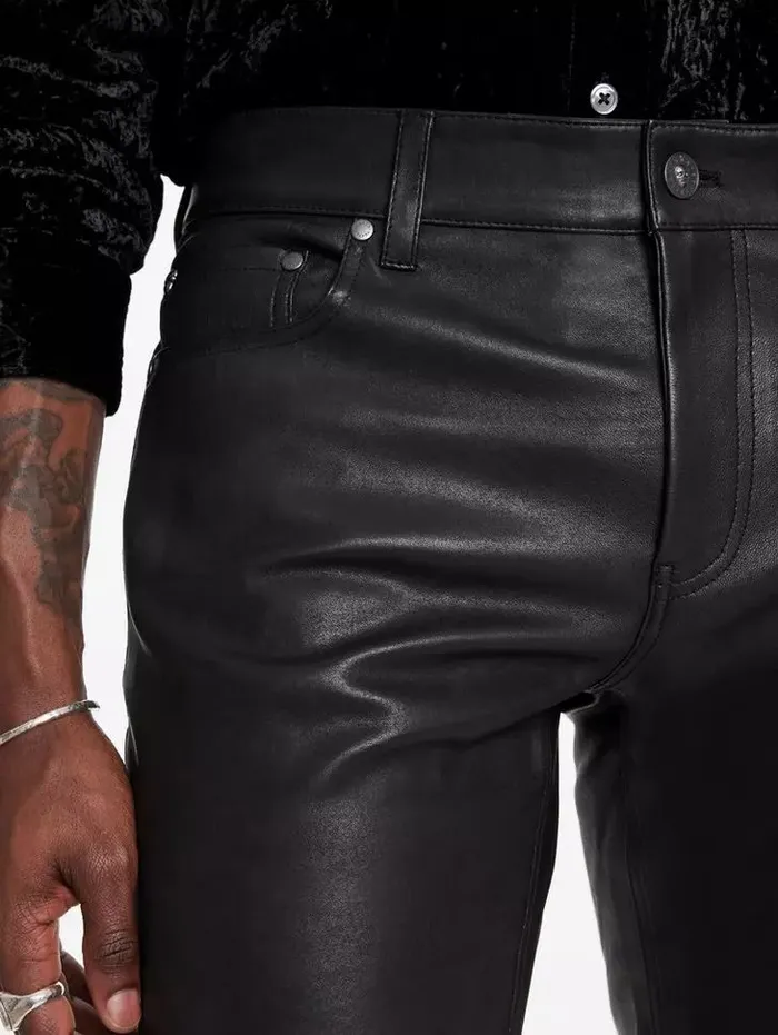Unisex THE ROCKER LEATHER PANTS Black John Varvatos Pants