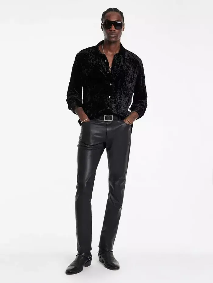 Unisex THE ROCKER LEATHER PANTS Black John Varvatos Pants