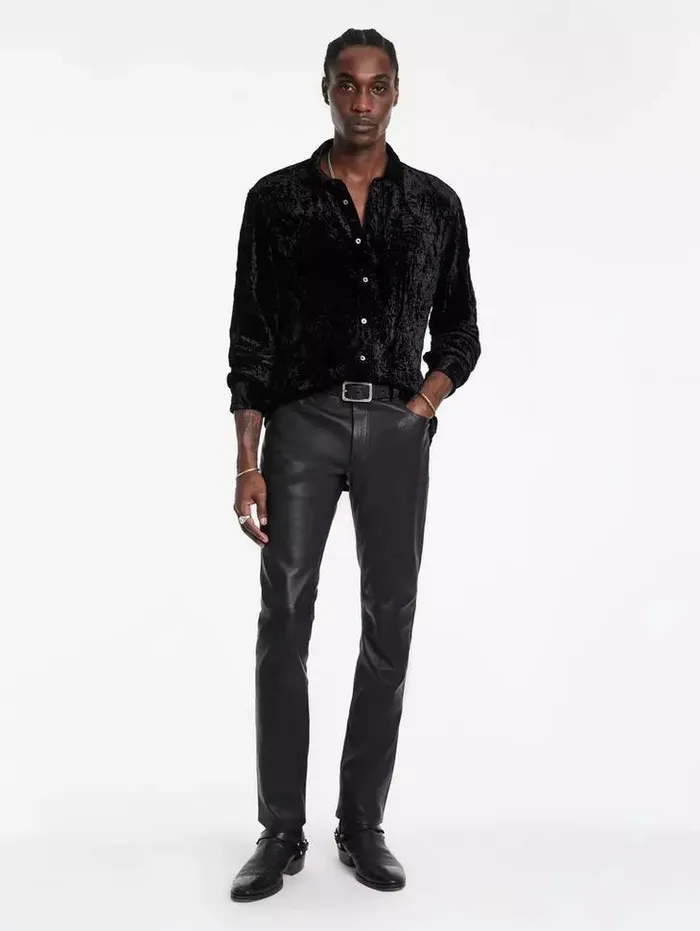 Unisex THE ROCKER LEATHER PANTS Black John Varvatos Pants