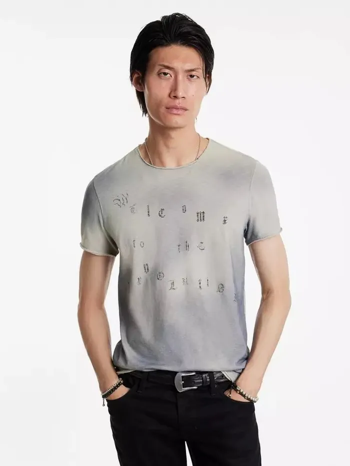 Unisex WELCOME TO THE REVOLUTION TEE Tea Stain John Varvatos Graphic Tees