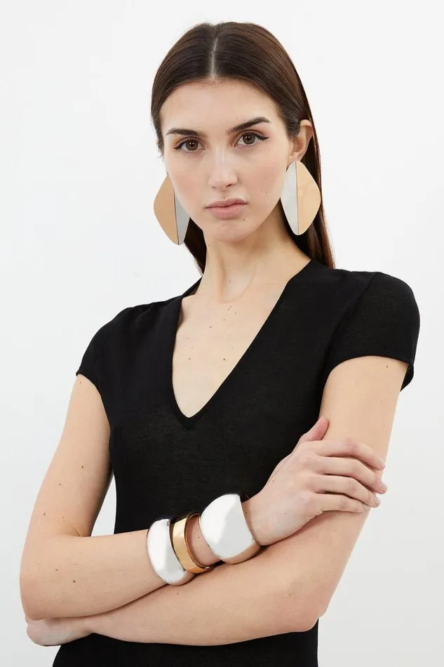 V Neck Cap Sleeve Summer Knit Column Dress Black Women Karen Millen Dresses