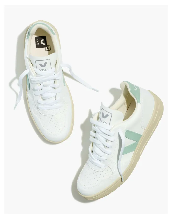 Veja Vegan Leather V 10 Sneakers In White Matcha White Matcha Women Madewell Sneakers