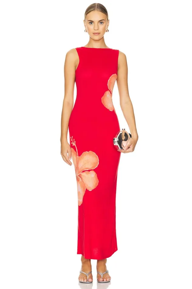 Vicenta Maxi Dress Red and Orange Multi Women Lovers Friends Dresses