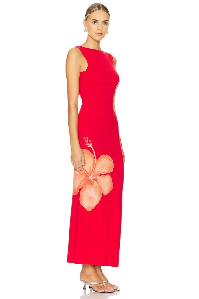 Vicenta Maxi Dress Red and Orange Multi Women Lovers Friends Dresses