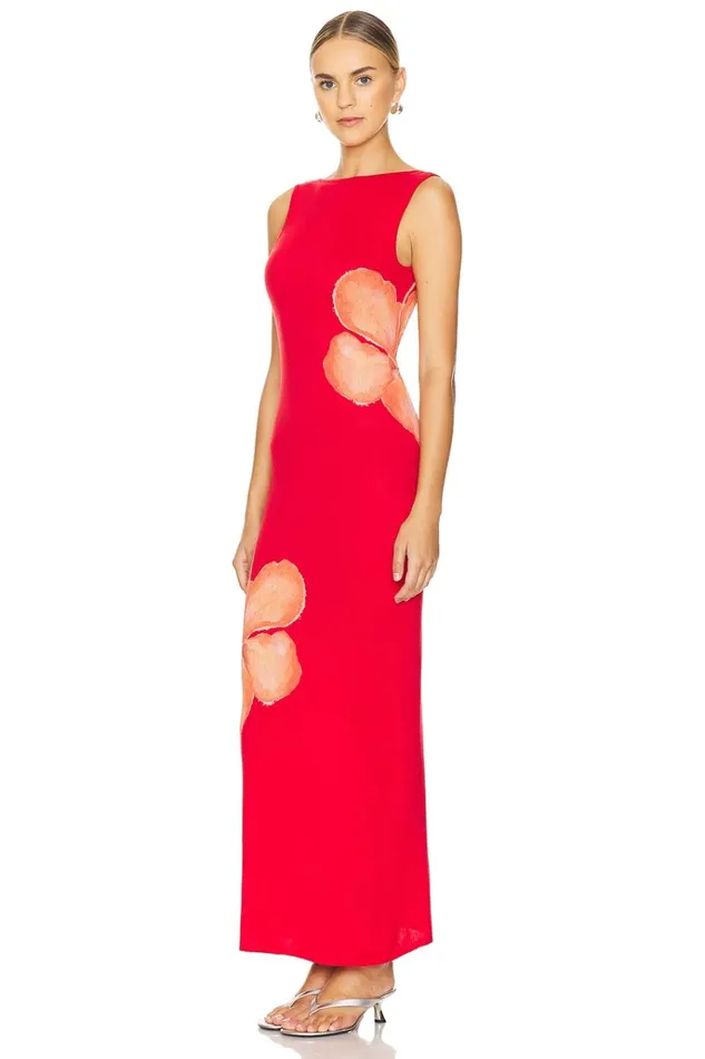 Vicenta Maxi Dress Red and Orange Multi Women Lovers Friends Dresses