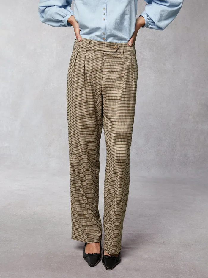 Victor Pants Mini Carreaux Beige Pants Rouje Women