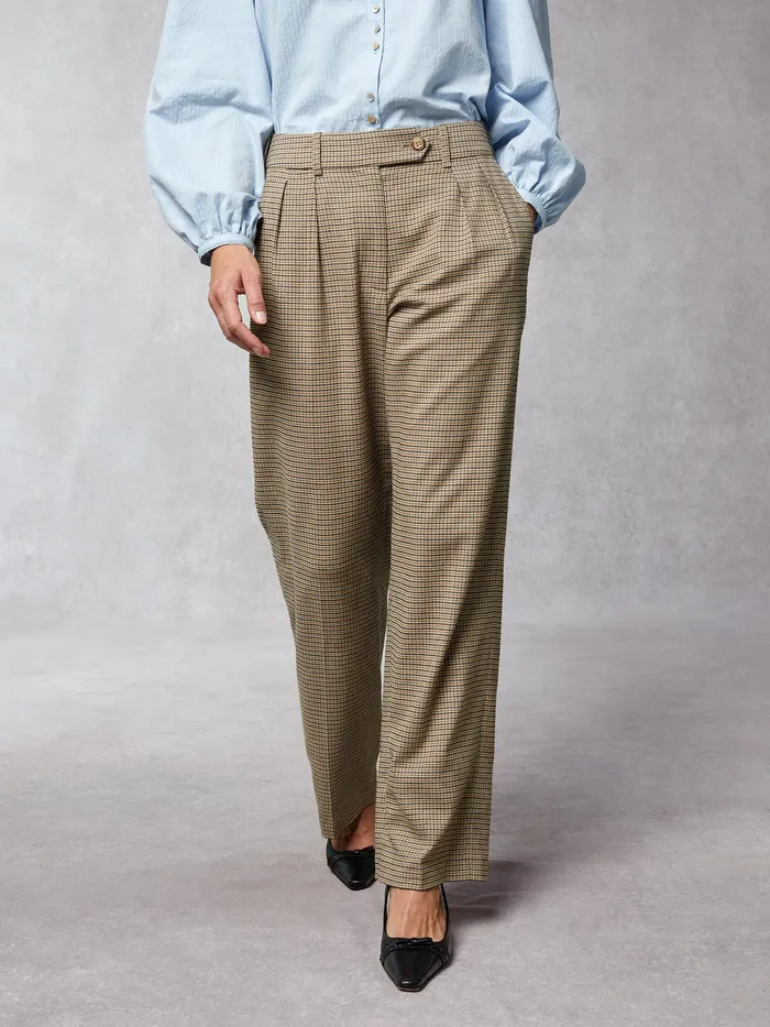 Victor Pants Mini Carreaux Beige Pants Rouje Women