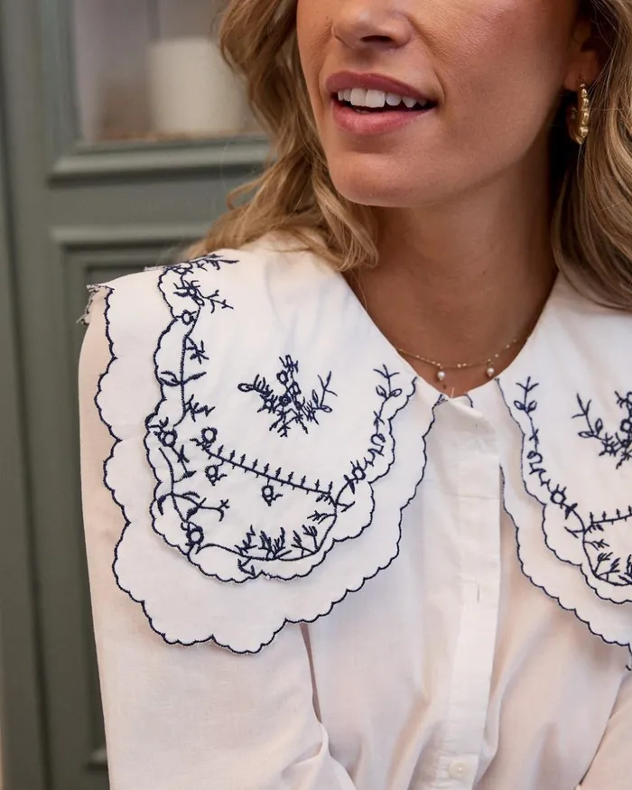 Vilma Collar Shirt White Women Polin Et Moi Blouses And Shirts