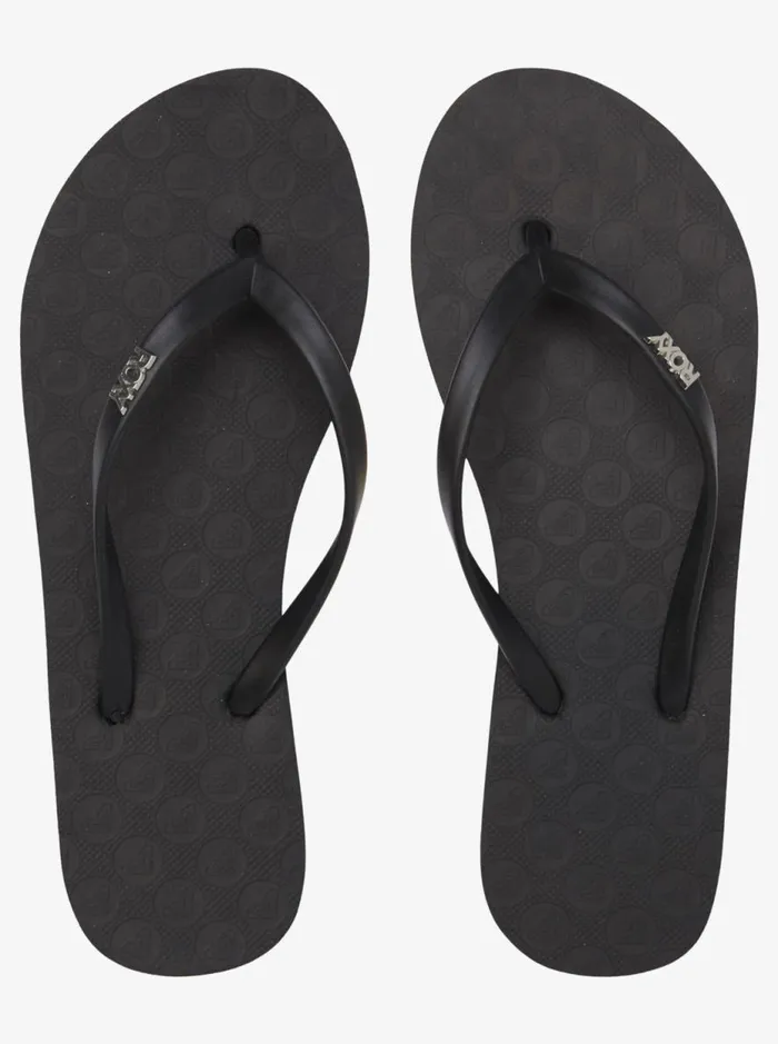 Viva 8211 FlipFlops Black Smooth Women Roxy Shoes Viva 8211 FlipFlops Black Smooth Women Roxy Shoes