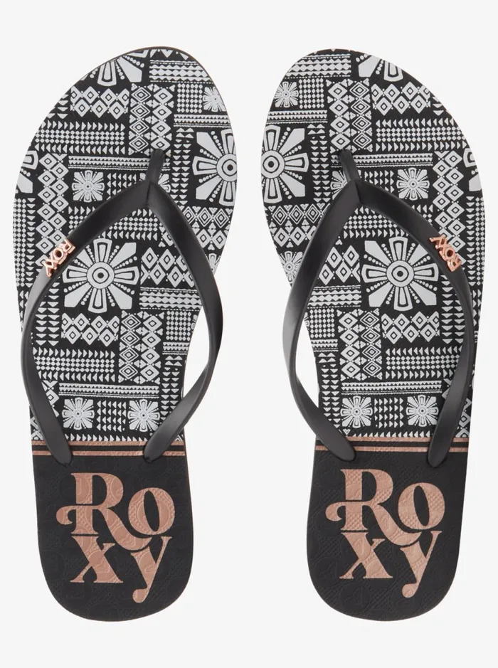 Viva Stamp 8211 FlipFlops Armorwhiteblack Women Roxy Shoes