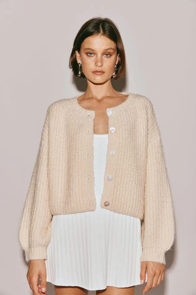 VRG GRL JumpersSweaters Women Elsie Knit Cardigan Cream