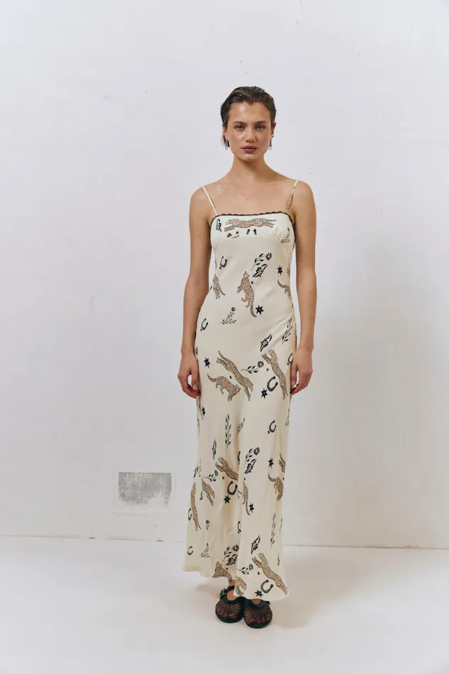 VRG GRL MidiMaxi Dresses Women Cosmic Bias Cut Maxi Dress Cream VRG GRL MidiMaxi Dresses Women Cosmic Bias Cut Maxi Dress Cream