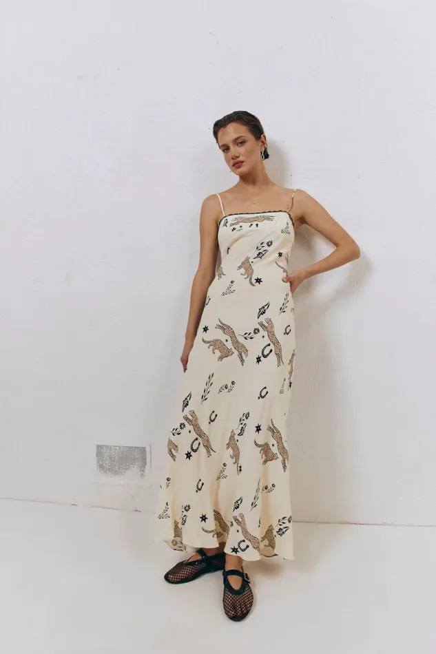 VRG GRL MidiMaxi Dresses Women Cosmic Bias Cut Maxi Dress Cream VRG GRL MidiMaxi Dresses Women Cosmic Bias Cut Maxi Dress Cream