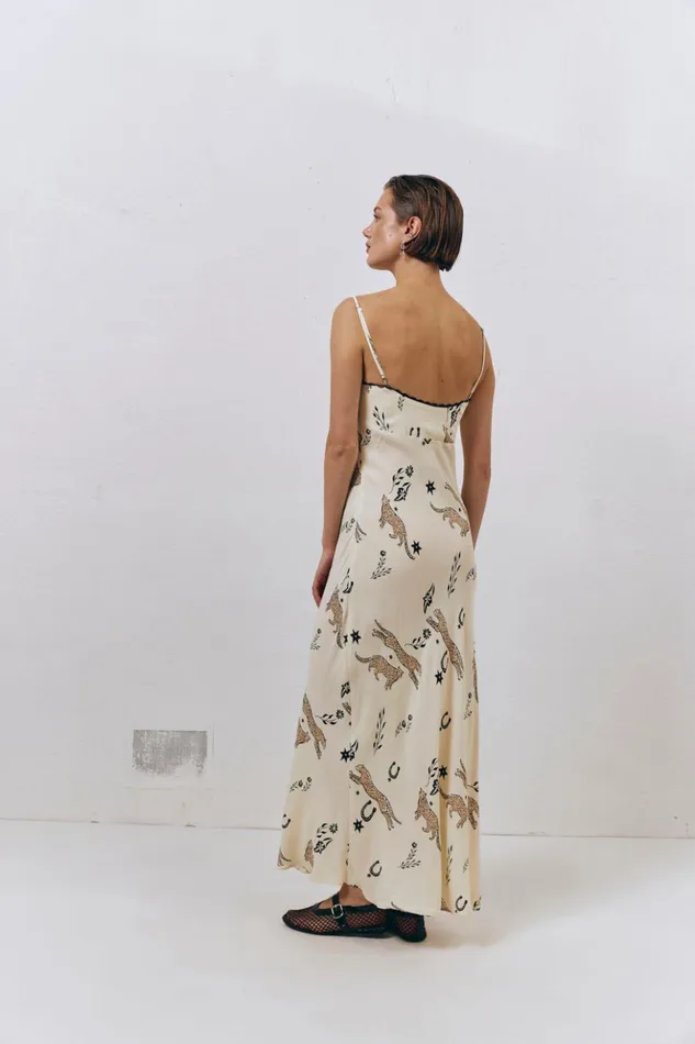 VRG GRL MidiMaxi Dresses Women Cosmic Bias Cut Maxi Dress Cream VRG GRL MidiMaxi Dresses Women Cosmic Bias Cut Maxi Dress Cream