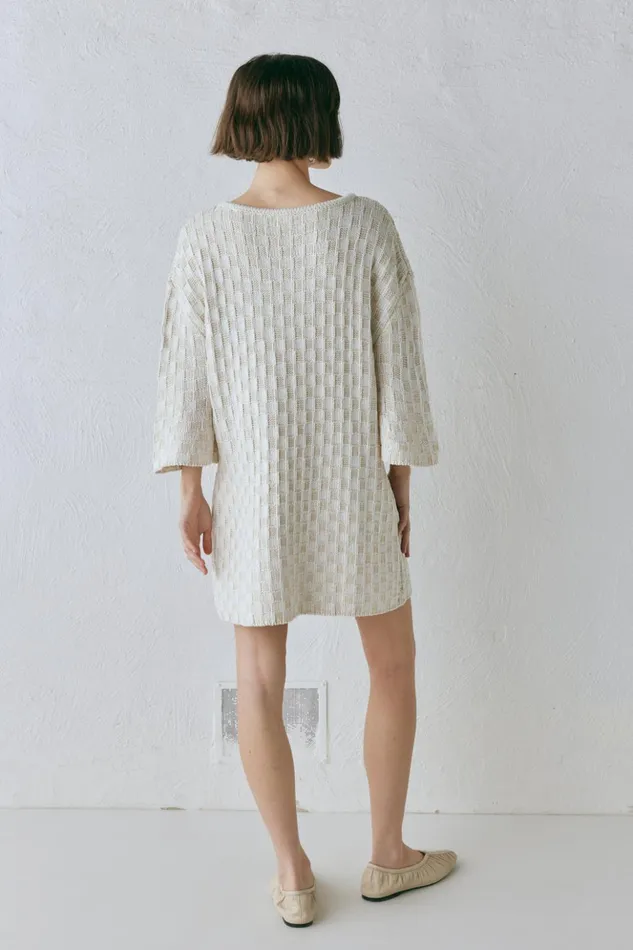 VRG GRL Mini Dresses Women Pia Knit Tunic Cream