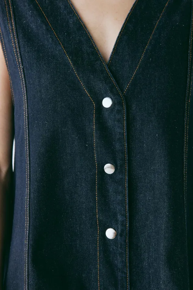 VRG GRL Sets Women Aston Denim Mini Dress Indigo VRG GRL Sets Women Aston Denim Mini Dress Indigo
