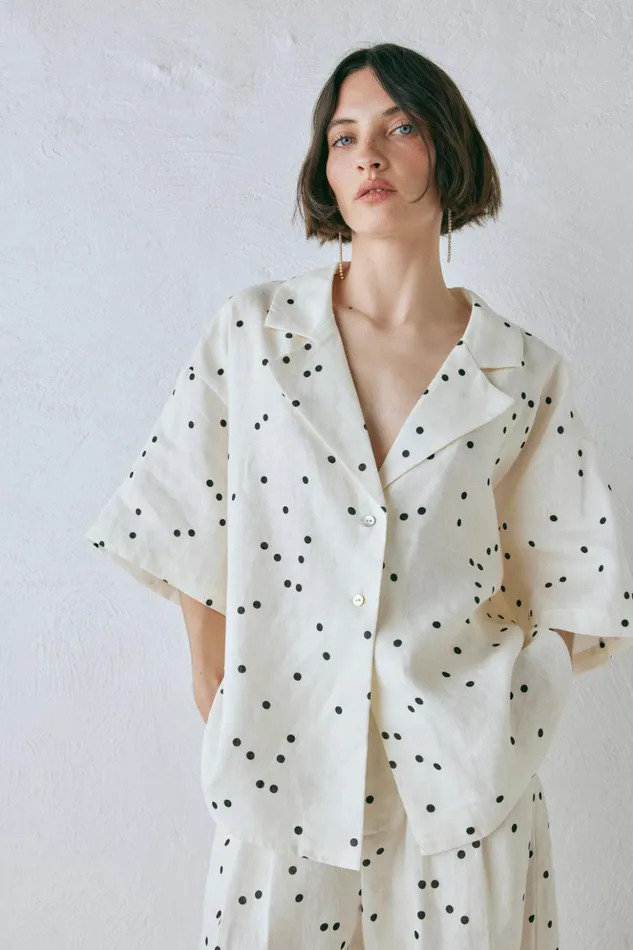 VRG GRL Shirts Women Anke Linen Shirt Dot