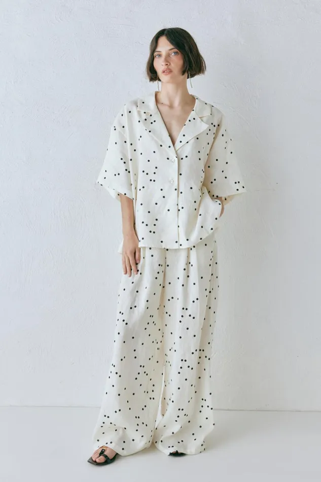 VRG GRL Shirts Women Anke Linen Shirt Dot