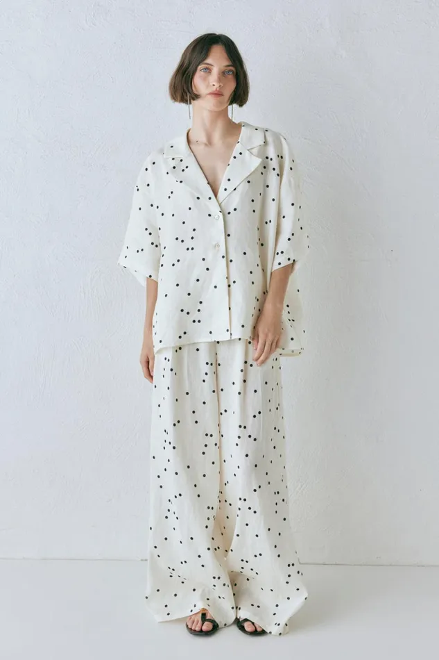 VRG GRL Shirts Women Anke Linen Shirt Dot