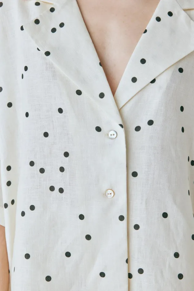 VRG GRL Shirts Women Anke Linen Shirt Dot