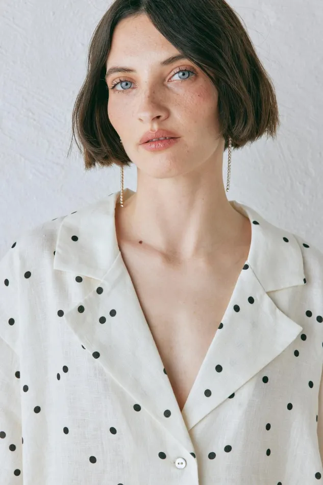 VRG GRL Shirts Women Anke Linen Shirt Dot