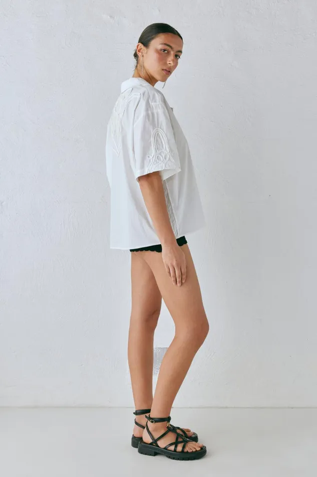 VRG GRL Short Sleeve Women Cecile Shirt White VRG GRL Short Sleeve Women Cecile Shirt White