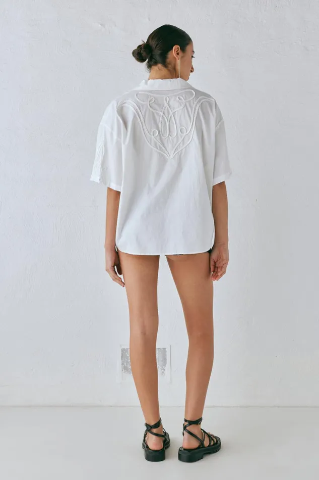 VRG GRL Short Sleeve Women Cecile Shirt White VRG GRL Short Sleeve Women Cecile Shirt White