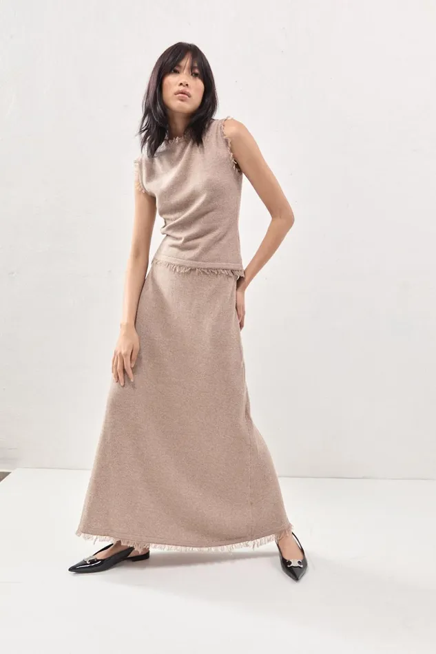 VRG GRL Skirts Women Rowe Knit Maxi Skirt Mocha VRG GRL Skirts Women Rowe Knit Maxi Skirt Mocha