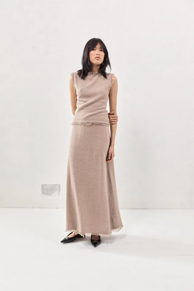 VRG GRL Skirts Women Rowe Knit Maxi Skirt Mocha VRG GRL Skirts Women Rowe Knit Maxi Skirt Mocha