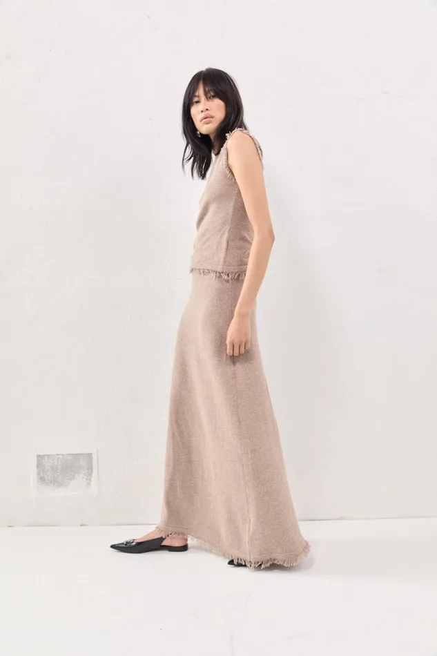 VRG GRL Skirts Women Rowe Knit Maxi Skirt Mocha VRG GRL Skirts Women Rowe Knit Maxi Skirt Mocha