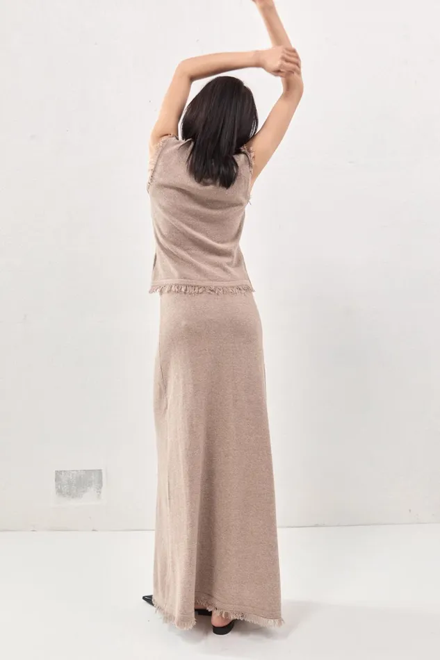 VRG GRL Skirts Women Rowe Knit Maxi Skirt Mocha VRG GRL Skirts Women Rowe Knit Maxi Skirt Mocha